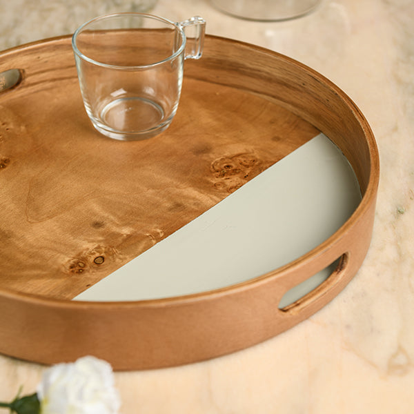 Coloured Round Root Tray - cafe
