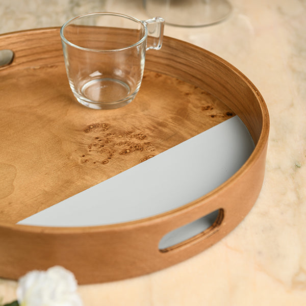 Coloured Round Root Tray - gray