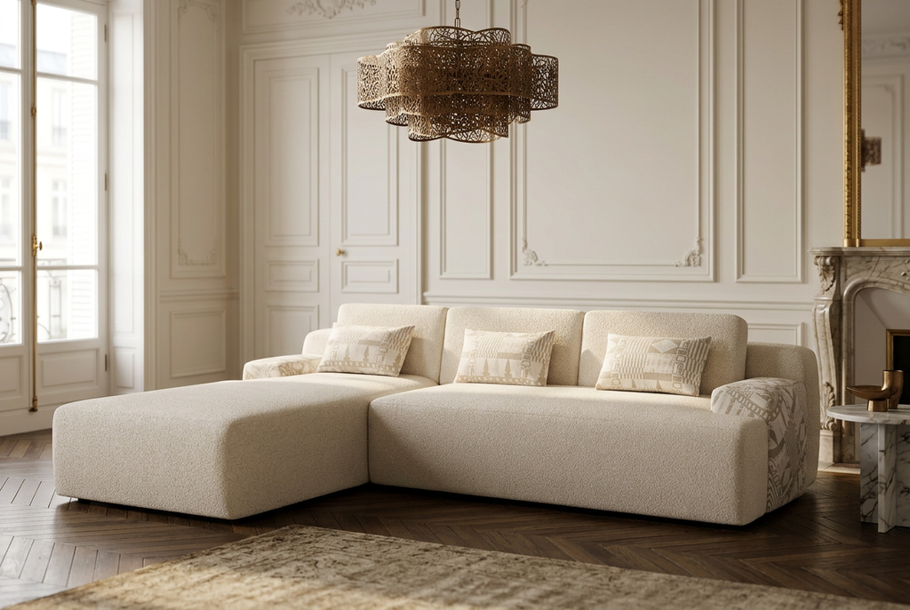 Beige L-Shape Scala in a Parisian salon