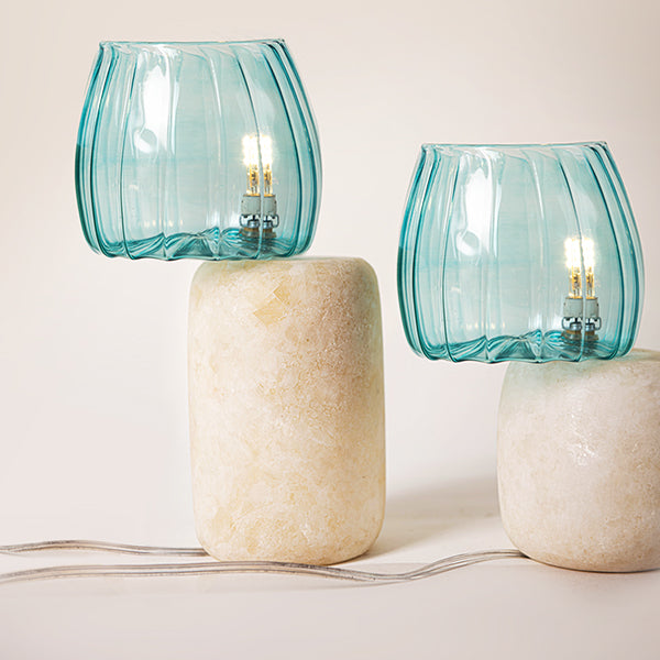 Lotus Tall Side Lamp - blue