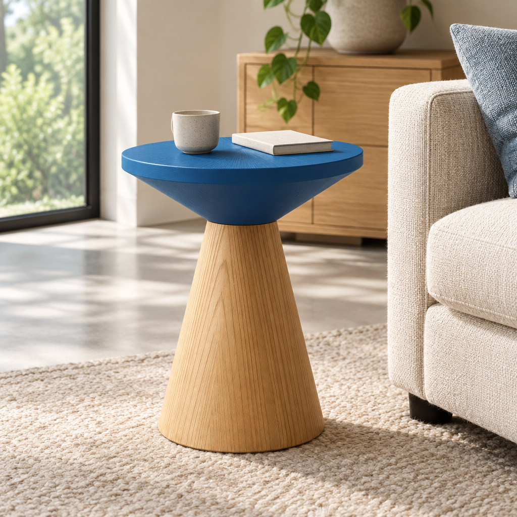 Cone side table on set