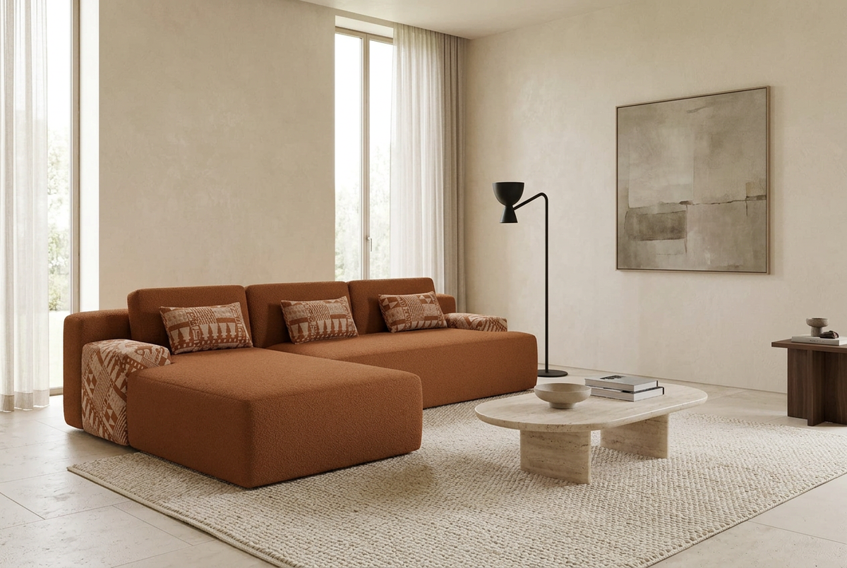 Havane Scala in a modern luxury room, chaise-side angle