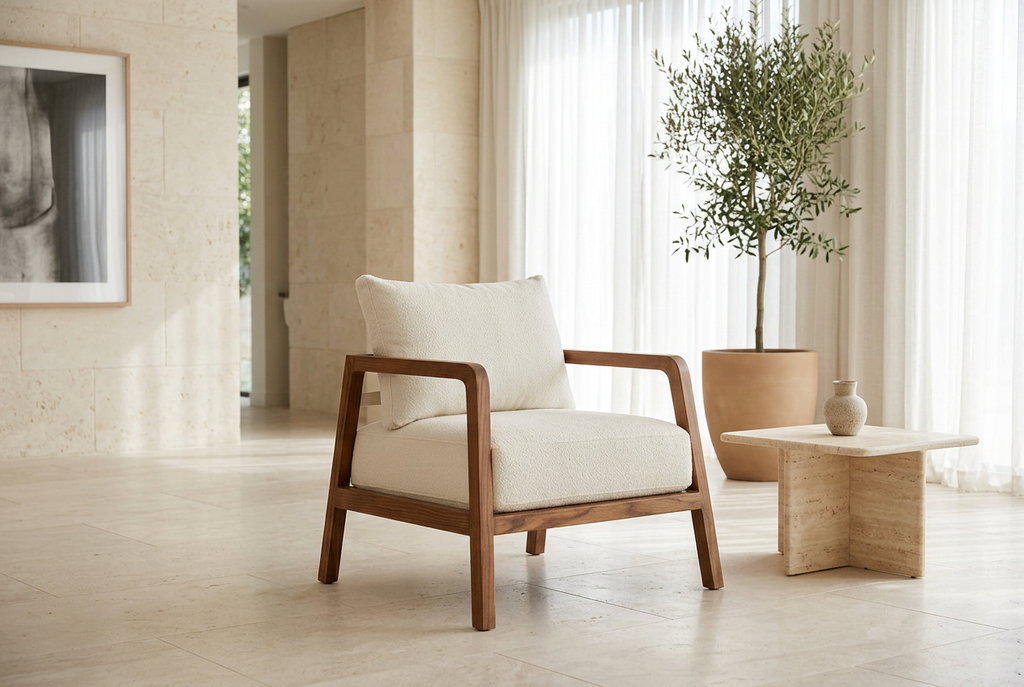 Hedj Armchair in a bright contemporary room