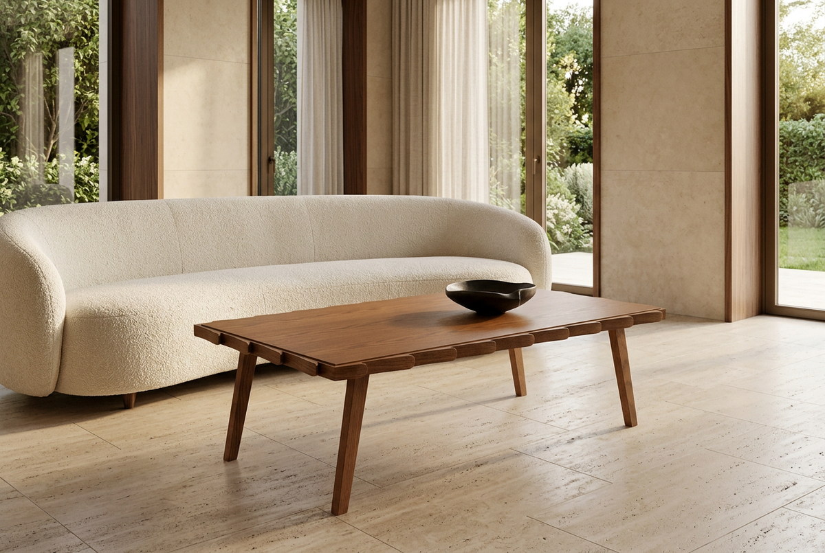 Leaf Coffee Table in a luxurious naturally lit living room