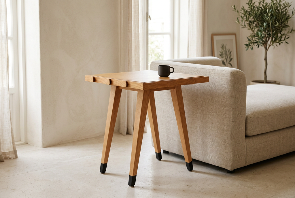 Light Leaf Side Table in a naturally lit living room