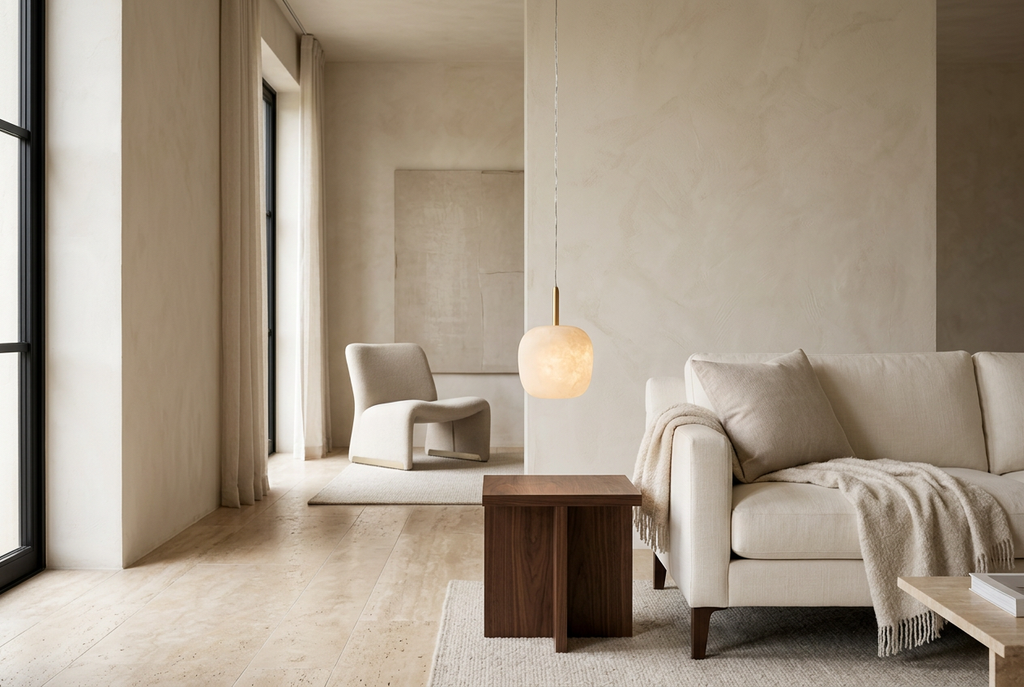 Mini Brass MOON in a luxury living room