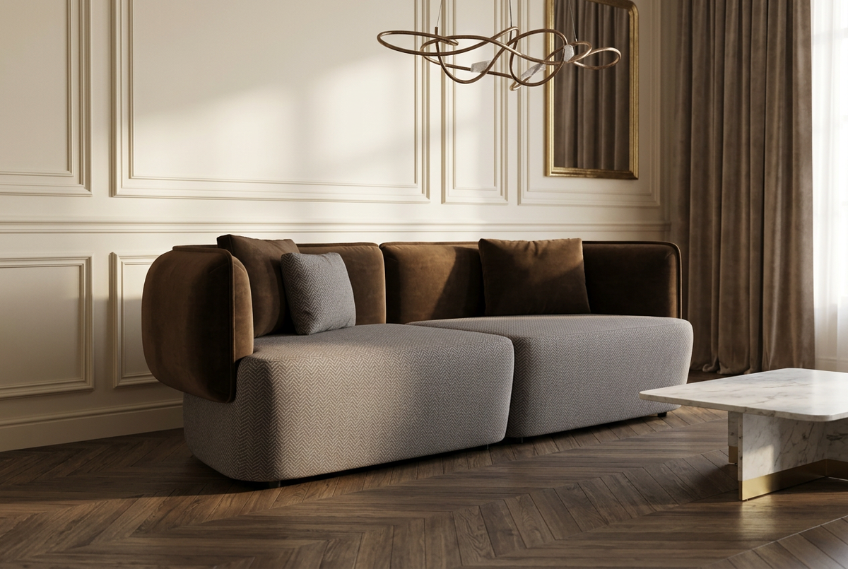 Mini Cushy mix brown in a luxury salon