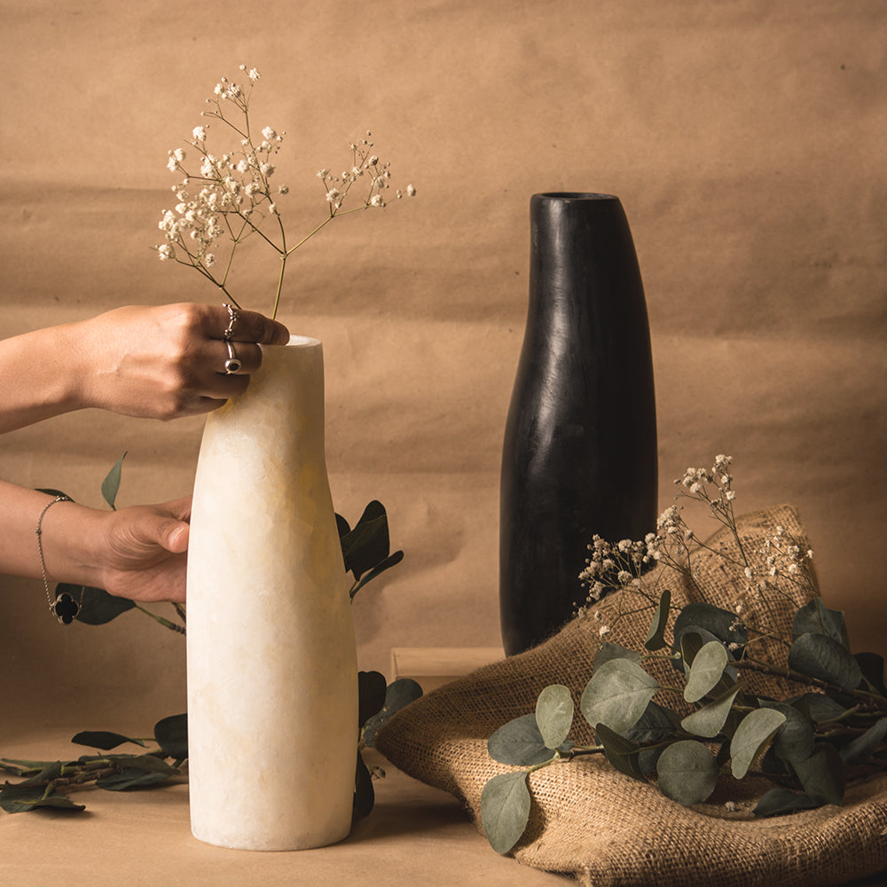 Positive Negative White Vase