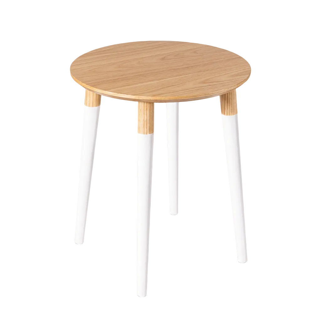 Sidetable from an elevated three-quarter angle on a solid background