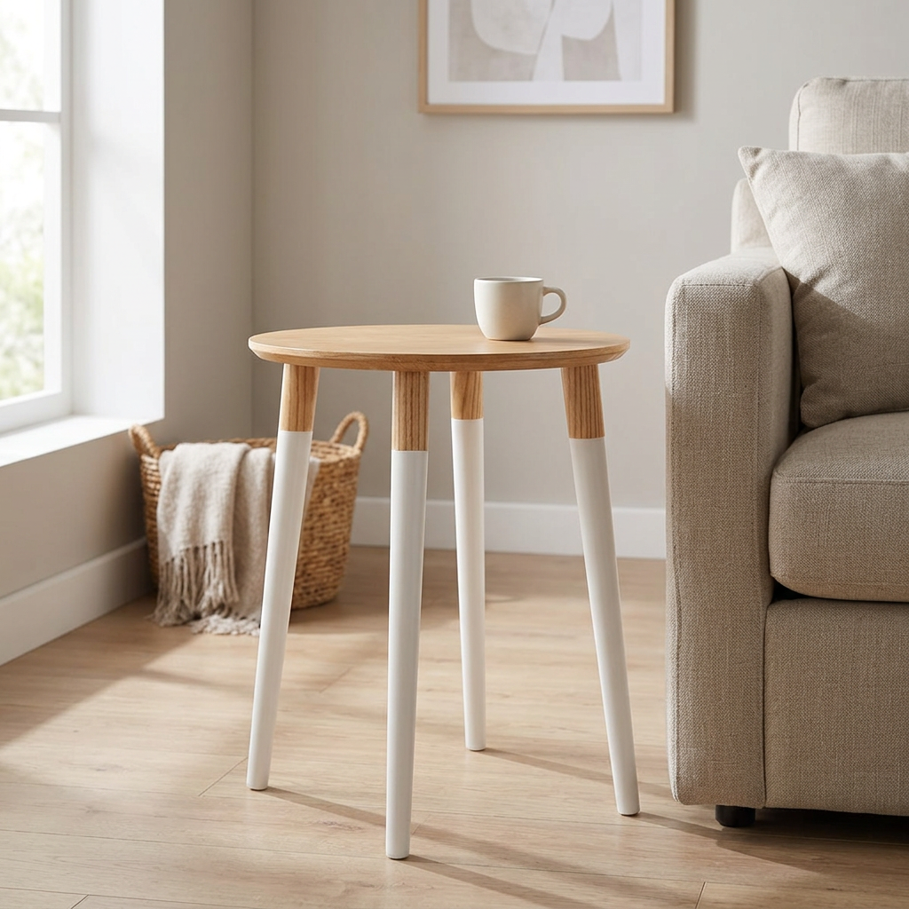 Sidetable in a naturally lit living room