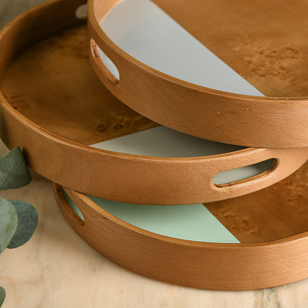 Coloured Round Root Tray - cafe