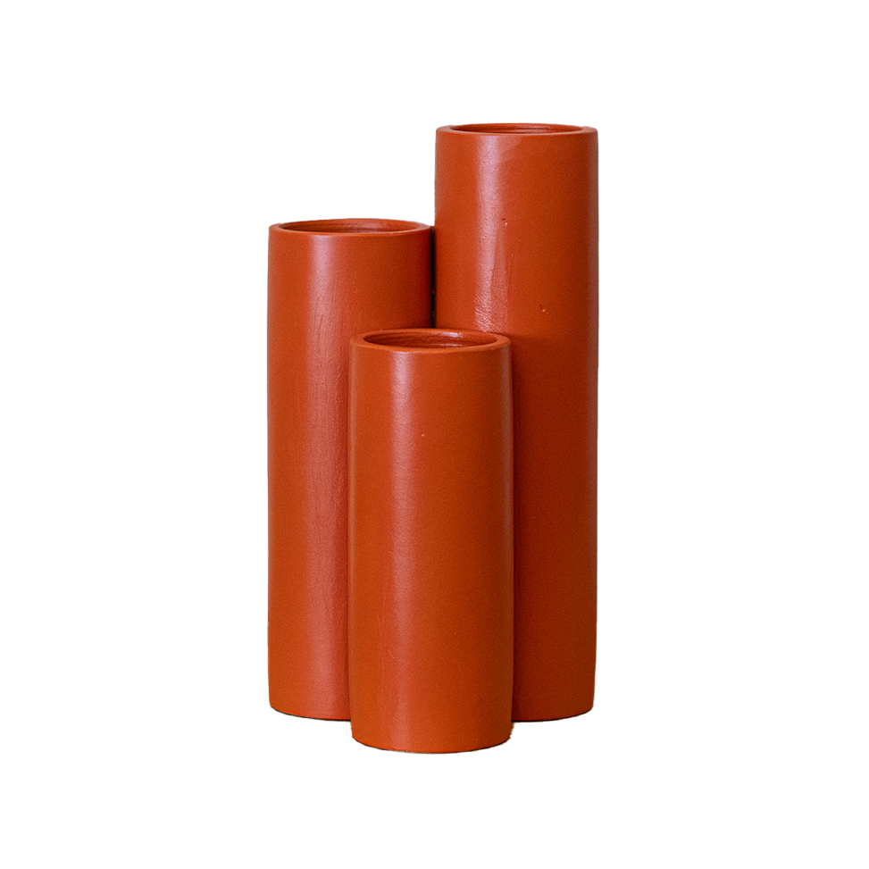 Trio Orange Vase