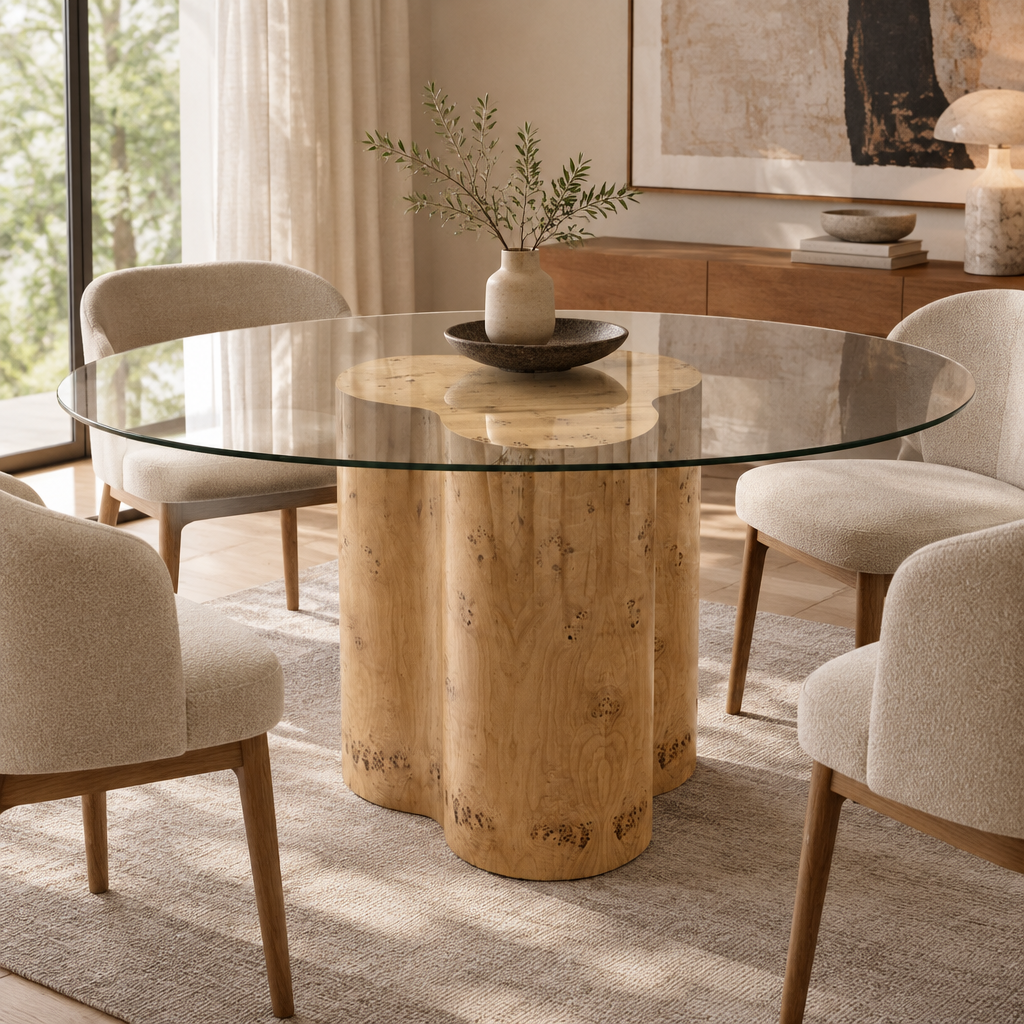 TRO round dining table on set
