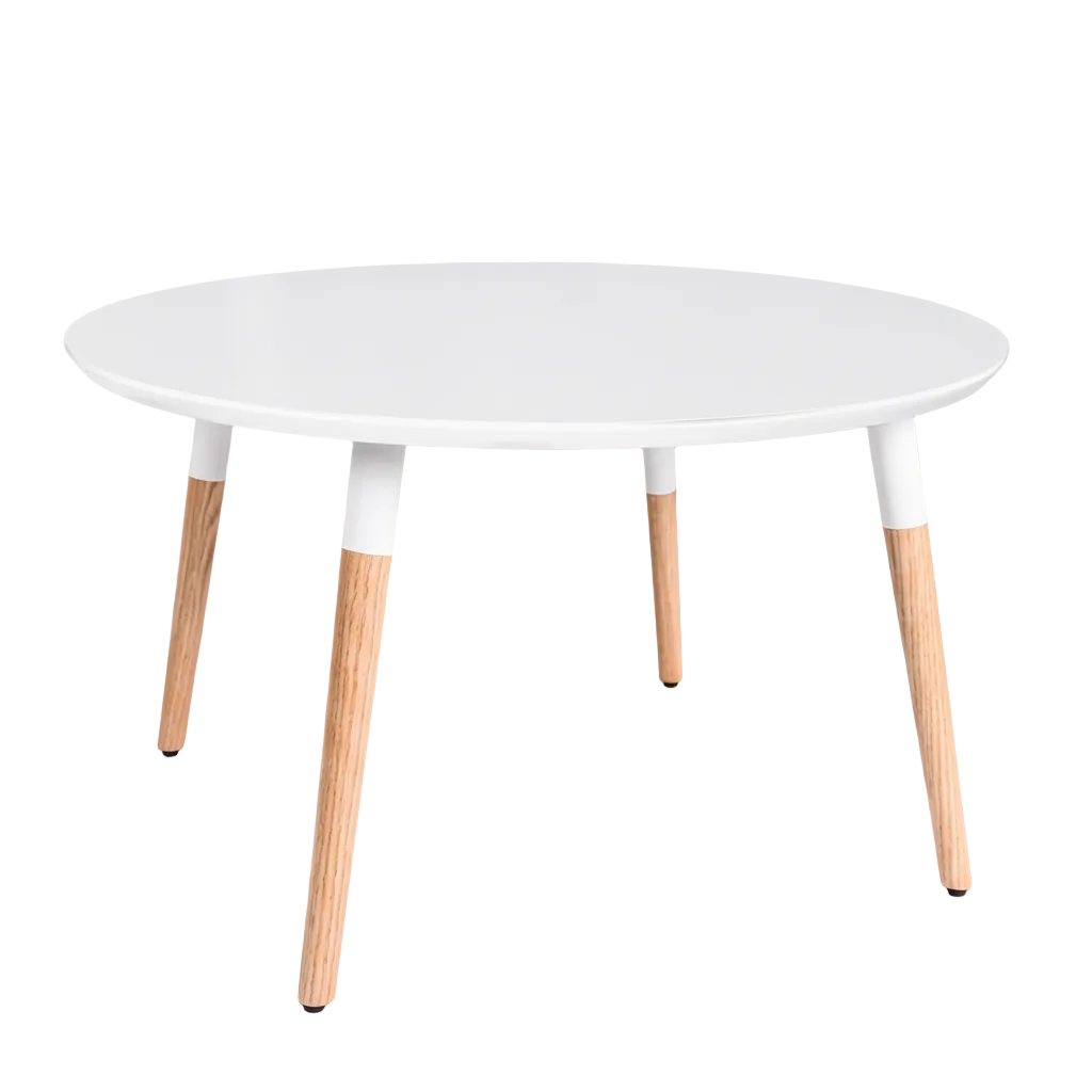 White top coffee table on a solid light gray background